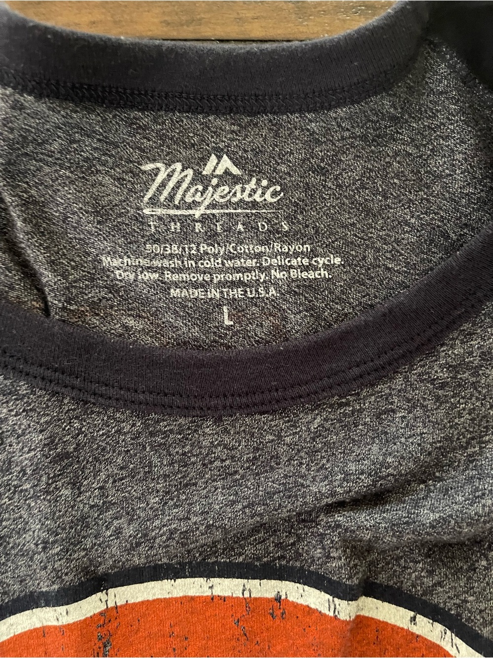 Chicago Bears Khalil Mack 52 Majestic Threads Raglan Tee Shirt Large - Picture 5 of 5